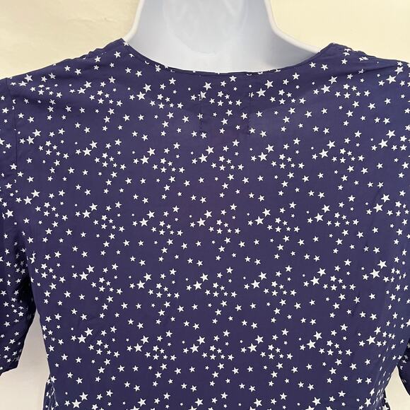 Alice & UO Peplum Womens Top Sz XS Celestial Whimsigoth Babydoll Americana Stars - Picture 7 of 11